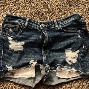 American Eagle Outfitters Blue Jean Shorts Distressed Style